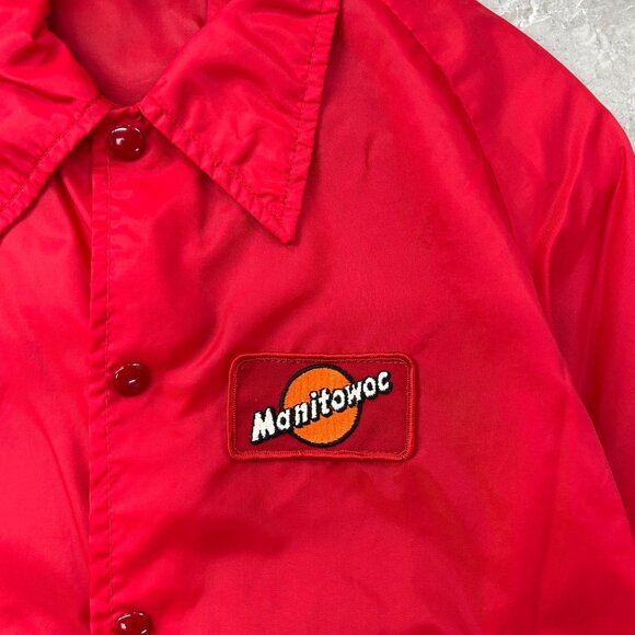 Vintage Manitowoc Jacket Mens Medium Wisconsin Swingster Windbreaker Coat Patch - Picture 2 of 8